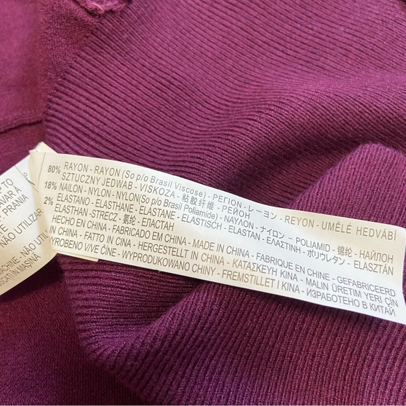 ZARA Sweater Red Merlot Cardigan - Size: M - Picture 5 of 5
